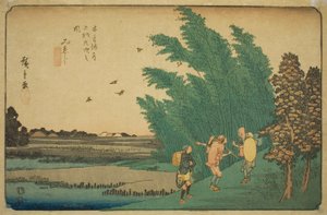 No. 56: Mieji, dalla serie "Sessantanove stazioni del Kisokaido (Kisokaido rokujukyu tsugi no uchi)" da Utagawa Hiroshige