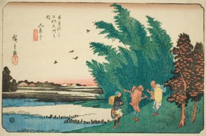 No. 56: Mieji, dalla serie "Le sessantanove stazioni del Kisokaido (Kisokaido rokujukyu tsugi no uchi)" da Utagawa Hiroshige