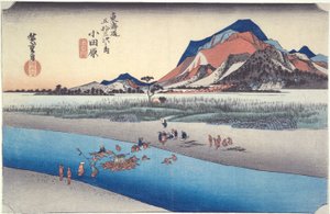 Odawara, fiume Sakawa, dalla serie Cinquantatré stazioni del Tokaido da Utagawa Hiroshige