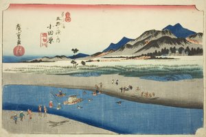 Odawara: Il fiume Sakawa, dalla serie "Le Cinquantatré Stazioni della Strada Tokaido" da Utagawa Hiroshige