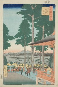 Santuario Oji Inari (Oji Inari no yashiro), n. 18 della serie "Cento vedute famose di Edo (Meisho Edo hyakkei)". da Utagawa Hiroshige