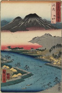 Monte Otoko-yama visto da Hirakata, provincia di Kawachi, luglio 1853