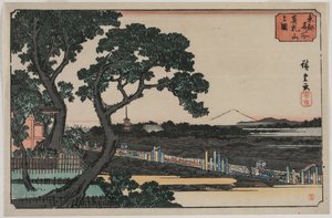 Immagine di Matsuchiyama, dalla serie Luoghi famosi nella capitale orientale da Utagawa Hiroshige