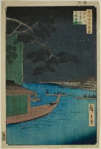 Pino del Successo e Oumayagashi al fiume Asakusa, dalla serie "Cento vedute famose di Edo" da Utagawa Hiroshige