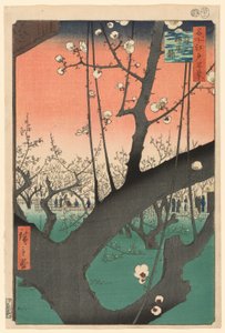 Giardino di prugne a Kameido (Kameido Umeyashiki), dalla serie "Cento vedute famose di Edo (Meisho Edo hyakkei)" da Utagawa Hiroshige