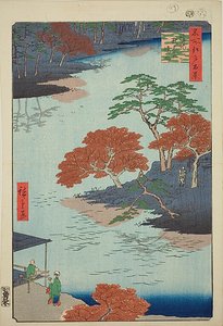 Precinti del Santuario Akiba, Ukeji (Ukeji Akiba no keidai), n. 91 della serie "Cento vedute famose di Edo (Meisho Edo hyakkei)".