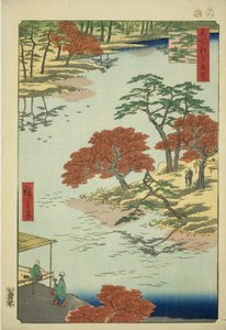 Recinti del Santuario di Akiba, Ukeji (Ukeji Akiba no keidai), dalla serie "Cento vedute famose di Edo (Meisho Edo hyakkei)" da Utagawa Hiroshige