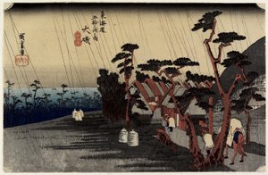 La pioggia della Principessa Tora, O_iso, c. 1833 da Utagawa Hiroshige