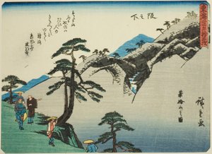 Sakanoshita: Vista del Monte Fudesute, dalla serie "Le cinquantatré stazioni del Tokaido" da Utagawa Hiroshige