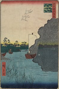 Pini sparsi lungo il fiume Tone, agosto 1856 da Utagawa Hiroshige