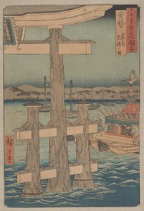 Scena al Santuario di Itsukushima, Provincia di Aki