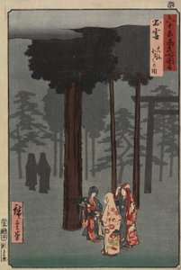 Scena del Festival Hotohoto del Santuario di Izumo, Provincia di Izumo, dicembre 1853