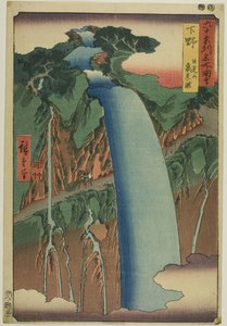 Provincia di Shimotsuke: cascata Urami sul monte Nikko (Shimotsuke, Nikkosan Urami no taki), dalla serie "Luoghi famosi delle sessanta province (Rokujuyoshu meisho zue)".