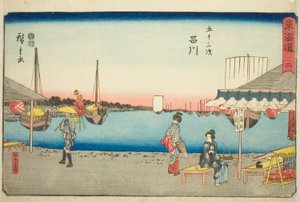 Shinagawa: Case da tè a Samegafuchi—No. 2, dalla serie "Le cinquantatré stazioni del Tokaido"