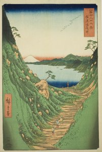 Passo Shiojiri nella provincia di Shinano, dalla serie "Trentasei vedute del Monte Fuji"