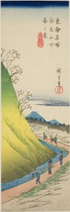 Vista primaverile dal piede della collina di Asuka (Asukayama shita haru no kei), dalla serie "Vedute famose della capitale orientale (Toto meisho)" da Utagawa Hiroshige