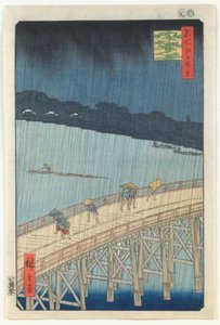 Pioggia Improvvisa sul Ponte Ōhashi e Atake da Utagawa Hiroshige