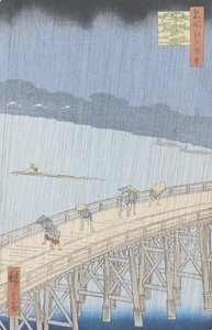 Pioggia improvvisa sul ponte Ohashi ad Ataka, dalla serie 