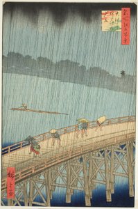 Doccia improvvisa sul ponte Shin Ohashi e Atake (Ohashi Atake no yudachi), dalla serie 