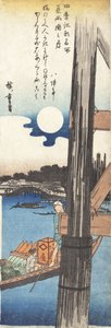 Sommer: Mond an der Ryōgoku-Brücke da Utagawa Hiroshige