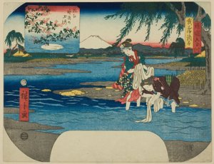 Il fiume gioiello di Chofu nella provincia di Musashi (Musashi Chofu) e il fiume gioiello di Noji nella provincia di Omi (Omi Noji no Tamagawa), dalla serie "Sei fiumi gioiello in varie province (Shokoku Mu Tamagawa)" da Utagawa Hiroshige