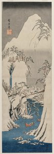 Il fiume Fuji nella neve da Utagawa Hiroshige