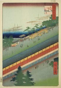 La sala delle trentatré baie a Fukagawa, dalla serie "Cento famosi vedute di Edo" da Utagawa Hiroshige