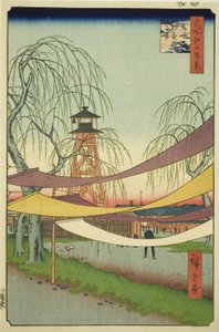 I terreni di equitazione di Hatsune a Bakuro-cho, dalla serie "Cento famosi vedute di Edo" da Utagawa Hiroshige