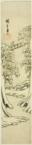 Il ponte delle scimmie in inverno da Utagawa Hiroshige