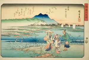 Il fiume gioiello di Noda nella provincia di Mutsu (Mutsu Noda no Tamagawa), dalla serie "Sei fiumi gioiello in varie province (Shokoku Mu Tamagawa)" da Utagawa Hiroshige