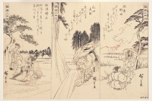 Il fiume gioiello di Noda a Mutsu; Il fiume gioiello di Koya a Kii; Il fiume gioiello di Toi, 1838-43
