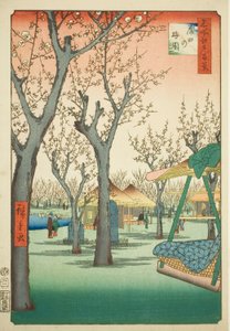 Il frutteto di prugne a Kamata (Kamata no umezono), n. 27 della serie "Cento vedute famose di Edo (Meisho Edo hyakkei)".
