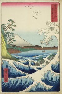 Il Mare al Largo di Satta nella Provincia di Suruga (Suruga Satta kaijo), dalla serie "Trentasei Vedute del Monte Fuji (Fuji sanjurokkei)" da Utagawa Hiroshige