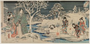 Il giardino innevato, 1854 da Utagawa Hiroshige