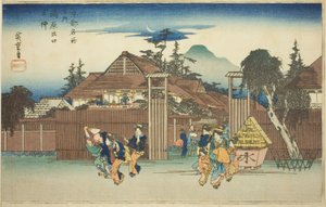 Il salice alla porta del quartiere di piacere di Shimabara (Shimabara deguchi no yanagi), dalla serie "Vedute famose di Kyoto (Kyoto meisho no uchi)"