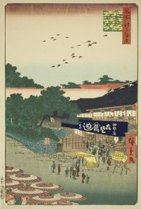 Il distretto di Yamashita a Ueno, dalla serie "Cento famose vedute di Edo" da Utagawa Hiroshige
