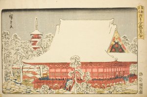Fiera di fine anno al Tempio Kinryuzan ad Asakusa (Asakusa Kinryuzan toshi no ichi), dalla serie "Luoghi famosi della capitale orientale (Toto meisho)"