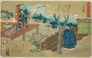 La giovane Murasaki (Wakamurasaki), dalla serie "Cinquantaquattro capitoli del racconto di Genji (Genji monogatari gojuyonjo)" da Utagawa Hiroshige
