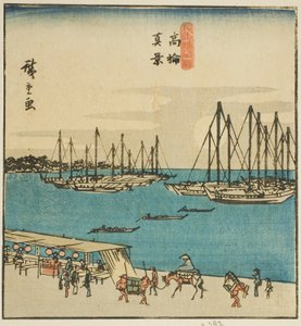 Vista reale di Takanawa (Takanawa shinkei), sezione di un foglio dalla serie "Luoghi famosi nella capitale orientale (Toto meisho)" da Utagawa Hiroshige