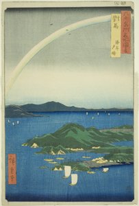 Provincia di Tsushima: Sera Limpida sulla Costa, dalla serie "Luoghi Famosi nelle Sessanta e Più Province" da Utagawa Hiroshige