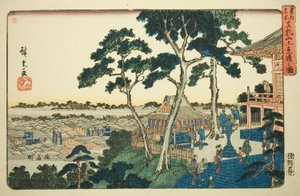 Veduta dalla Cima della Collina Matsuchi (Matsuchiyama ue miharashi no zu), dalla serie "Luoghi Famosi nella Capitale Orientale (Toto meisho)" da Utagawa Hiroshige