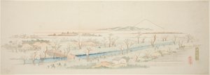 Vista di Koganei (Koganei no kei), da una serie senza titolo di famose vedute dei sobborghi di Edo da Utagawa Hiroshige