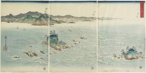 Vista dei vortici nella provincia di Awa, 1857