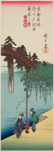 Glicine in Piena Fioritura sullo Stagno al Santuario di Kameido (Kameido ike chu fujibana no sakari), dalla serie "Luoghi Famosi della Capitale Orientale (Toto meisho)" da Utagawa Hiroshige