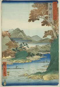 Provincia di Yamato: Monte Tatsuta e Fiume Tatsuta, dalla serie "Luoghi famosi delle sessanta e più province" da Utagawa Hiroshige