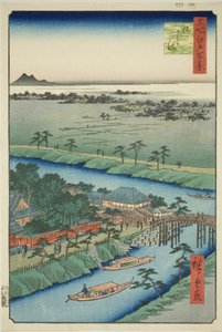 Yanagishima, dalla serie "Cento famosi vedute di Edo (Meisho Edo hyakkei)" da Utagawa Hiroshige