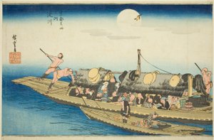 Fiume Yodo (Yodogawa), dalla serie "Luoghi famosi di Kyoto (Kyoto meisho no uchi)" da Utagawa Hiroshige