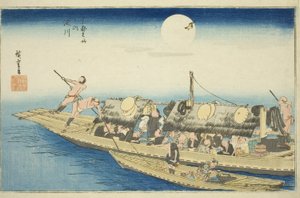 Fiume Yodo (Yodogawa), dalla serie "Luoghi famosi a Kyoto (Kyoto meisho no uchi)" da Utagawa Hiroshige
