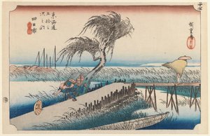 Yokkaichi, San Cho Kwa, Stazione 44, dalla serie Cinquantatré Stazioni della Strada Tokaido, 1834 da Utagawa Hiroshige