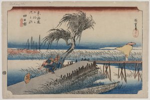 Yokkaichi: Vista del fiume Mie, dalla serie Le Cinquantatré Stazioni del Tokaido, c1833-34 da Utagawa Hiroshige